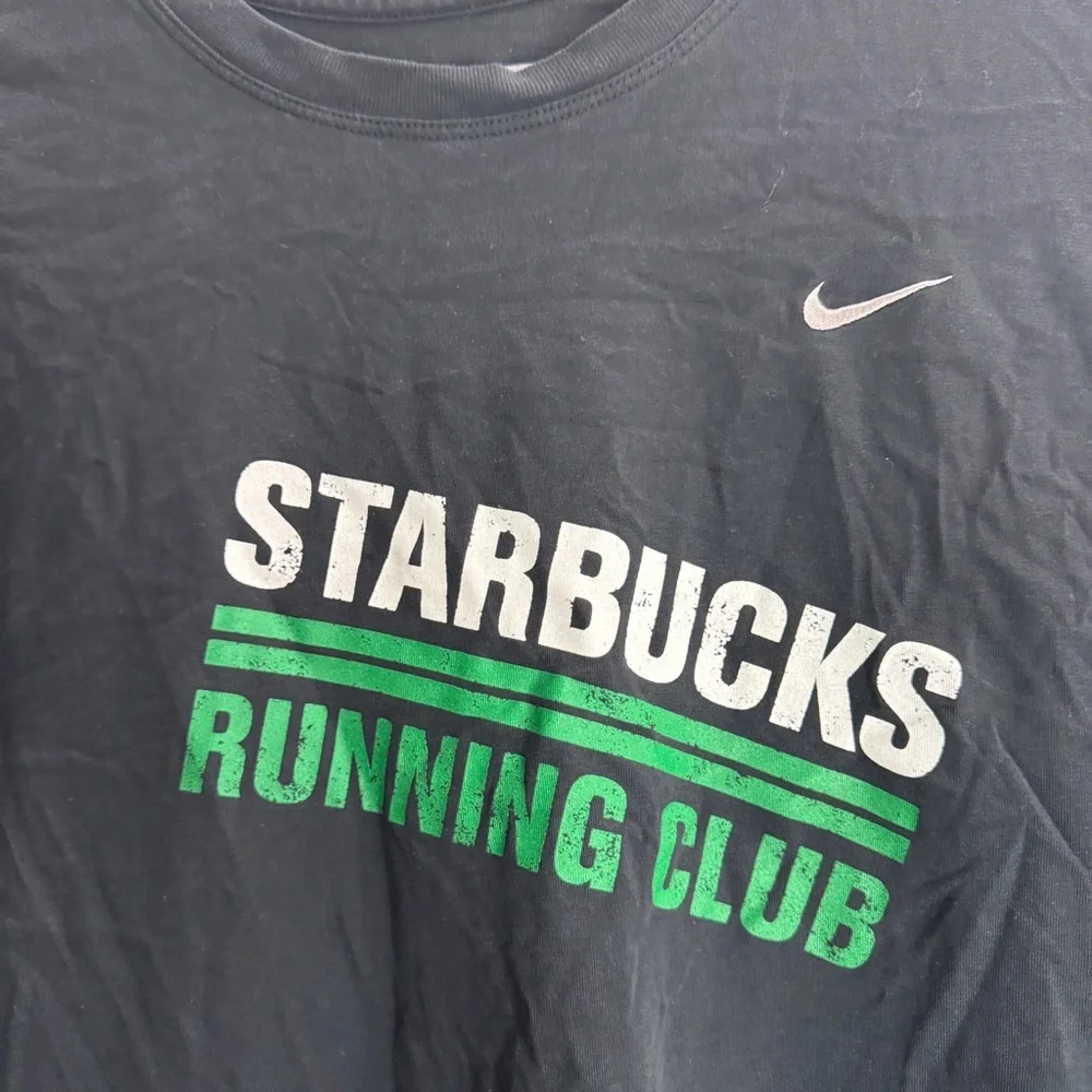 Nike Starbucks Running Club Vintage Shirt Size Large - Picture 2 of 7
